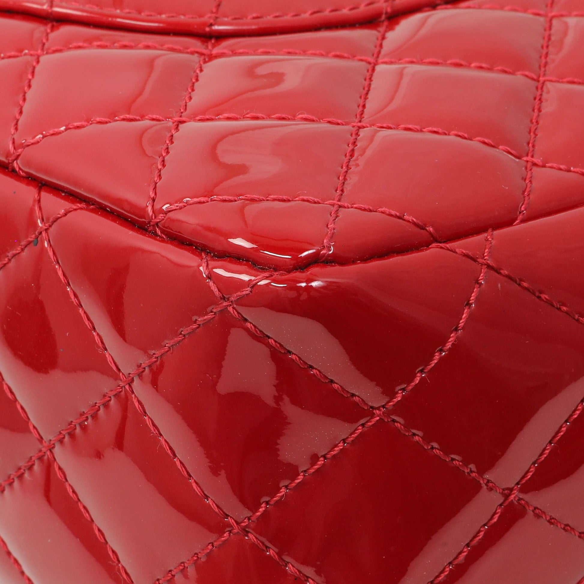 Exclusive Chanel Red Patent Quilted Valentine Flap — Alternate View 7