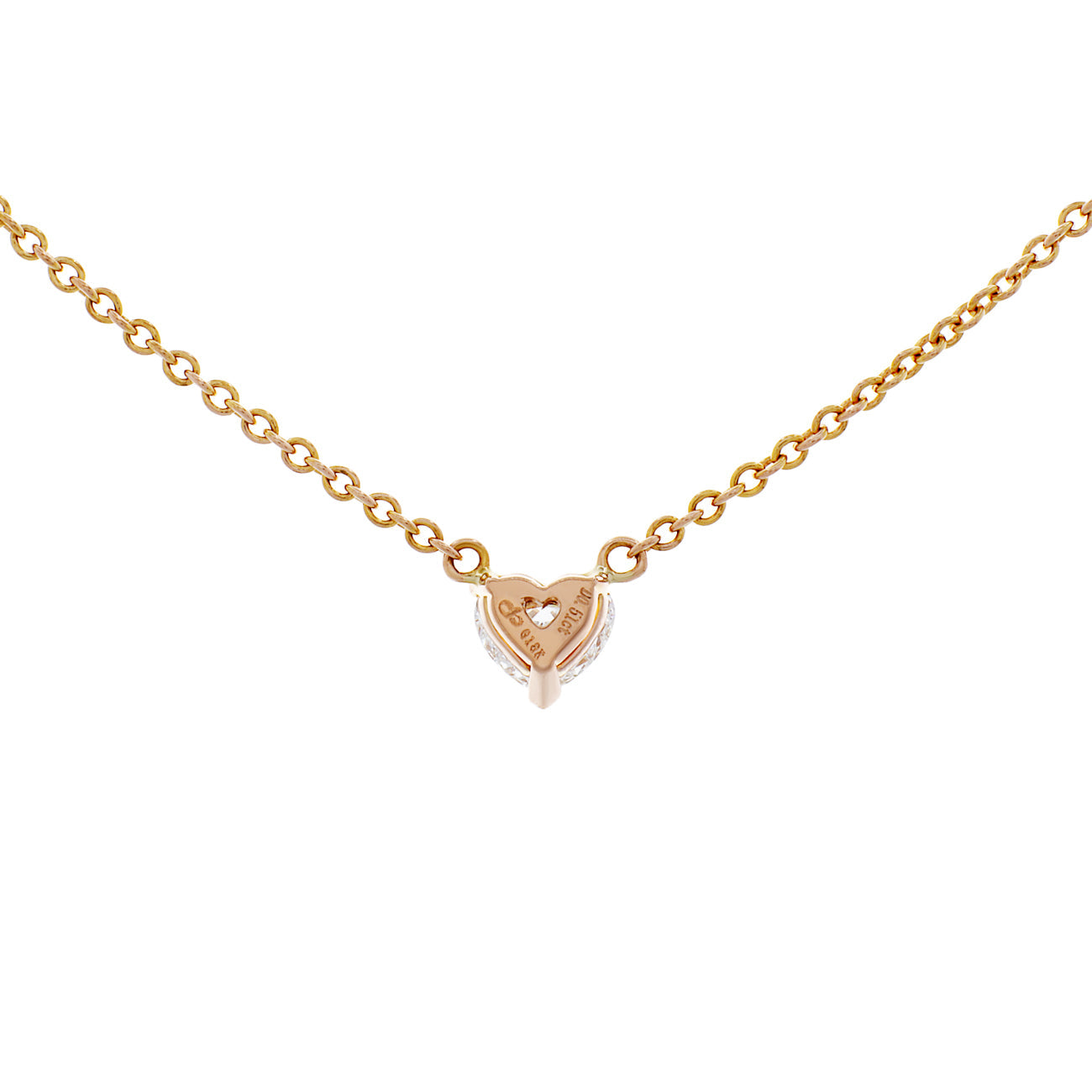 Exclusive 18K Rose Gold 0.51 Carat Heart Diamond Pendant — Side View