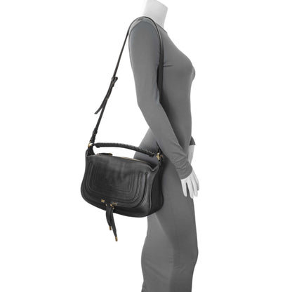 Exclusive Chloe Black Grained Calfskin Small Marcie Shoulder Bag — Alternate View 7