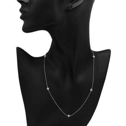 Exclusive Tiffany & Co. Platinum Diamonds by the Yard 5 Diamond Necklace — Detail View