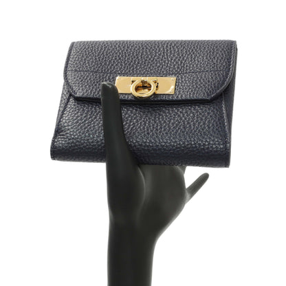 Exclusive Salvatore Ferragamo Blue Calfskin Compact Wallet — Alternate View 7