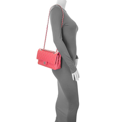 Exclusive Chanel Coral Pink Patent Medium Double Flap — Alternate View 12