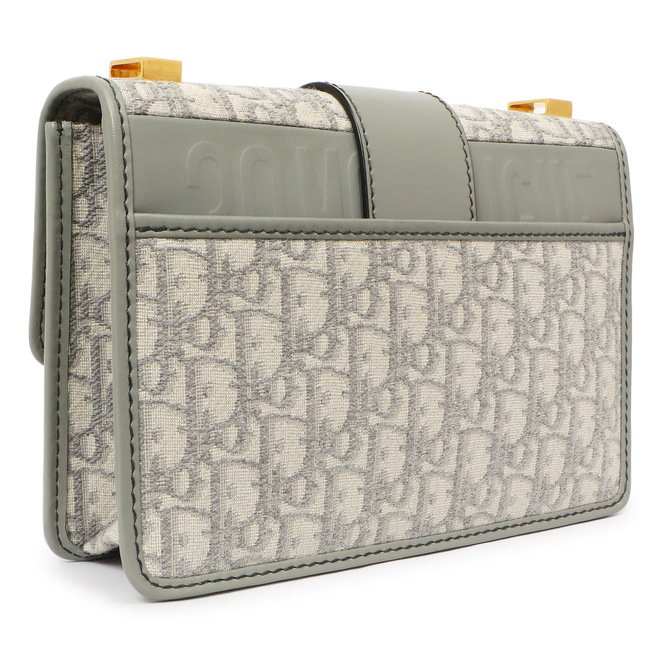 Exclusive Christian Dior Grey Oblique 30 Montaigne Flap Bag — Side View