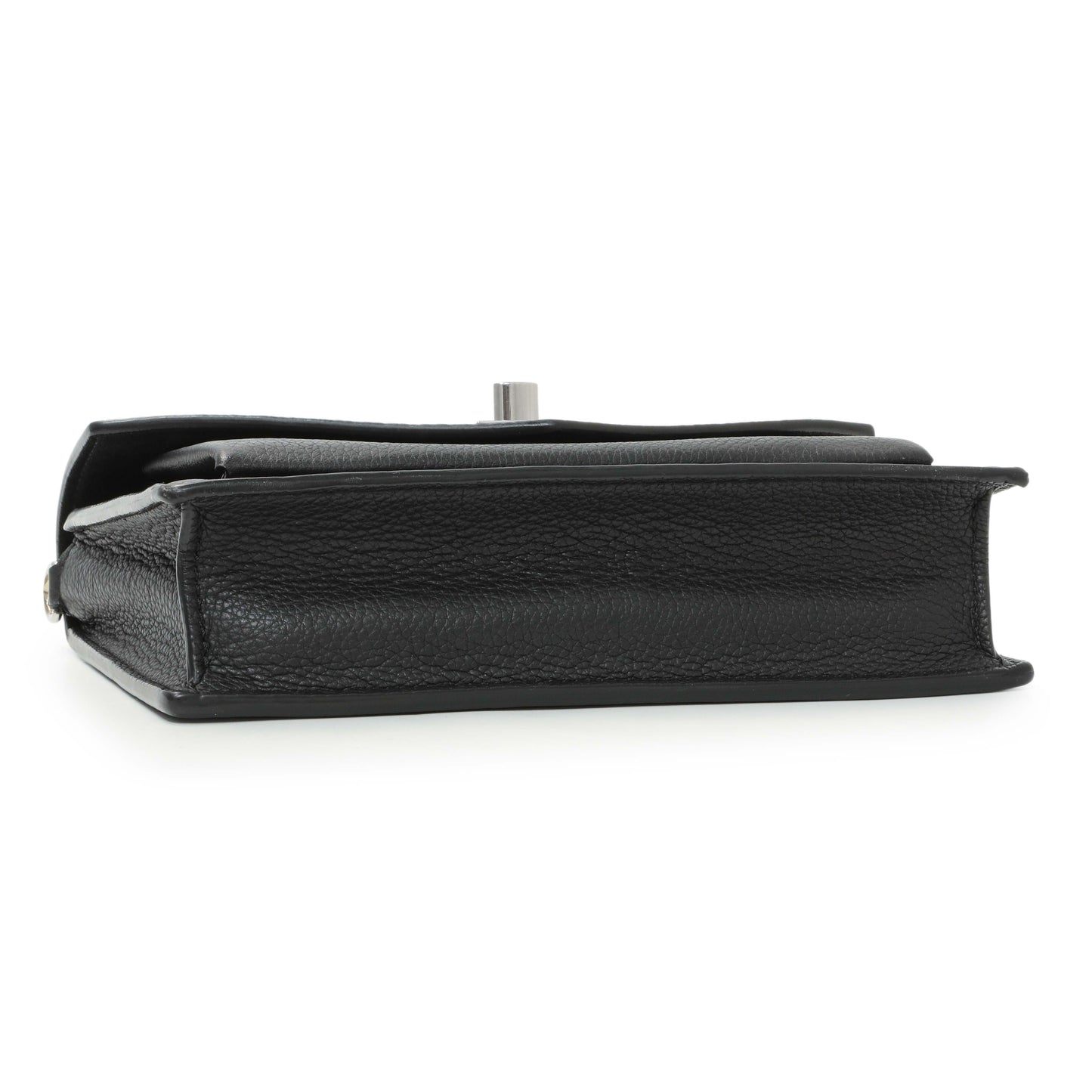 Exclusive Louis Vuitton Black Calfskin Mylockme Chain Pochette — Back View
