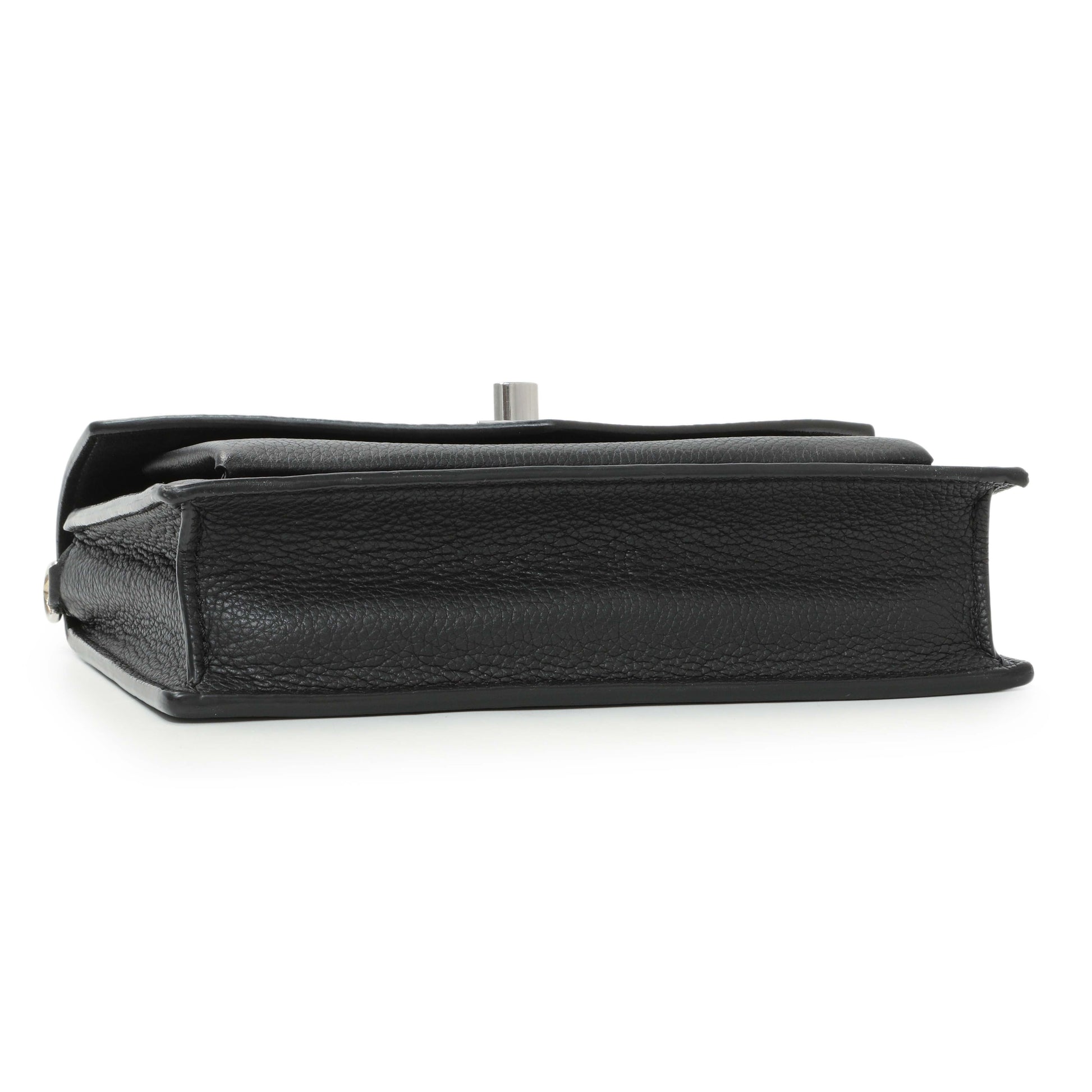Exclusive Louis Vuitton Black Calfskin Mylockme Chain Pochette — Back View