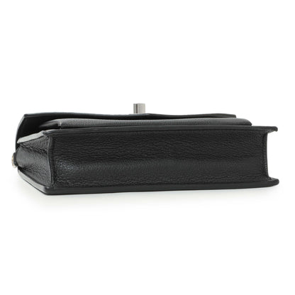 Exclusive Louis Vuitton Black Calfskin Mylockme Chain Pochette — Back View