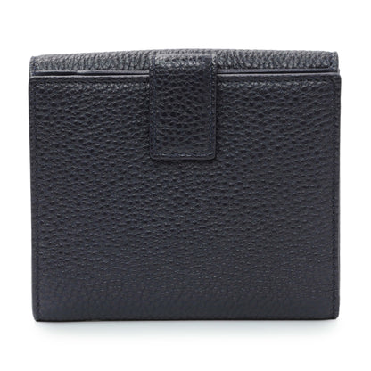Exclusive Salvatore Ferragamo Blue Calfskin Compact Wallet — Side View