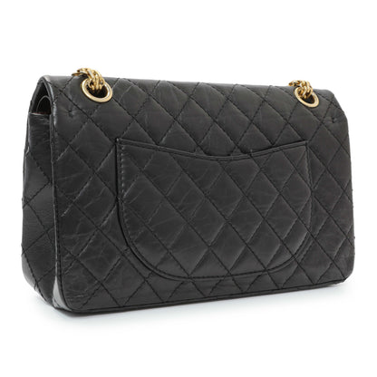 Exclusive Chanel Black Aged Calfskin Quilted 2.55 Reissue 225 Flap — Side View