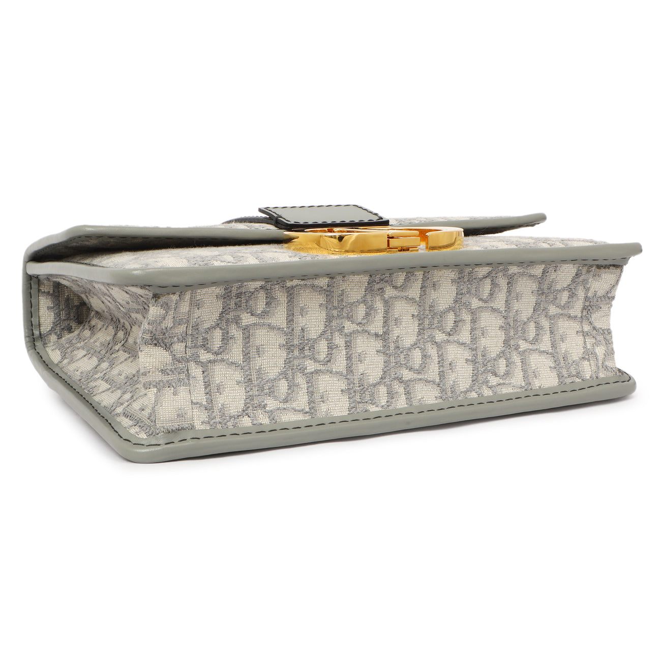 Exclusive Christian Dior Grey Oblique 30 Montaigne Flap Bag — Back View