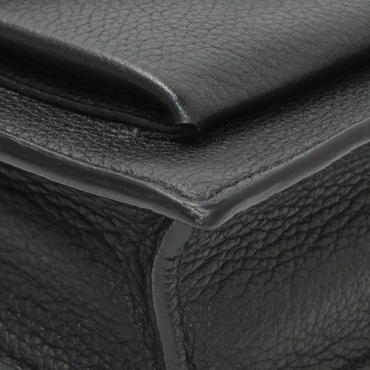 Exclusive Louis Vuitton Black Calfskin Mylockme Chain Pochette — Top View