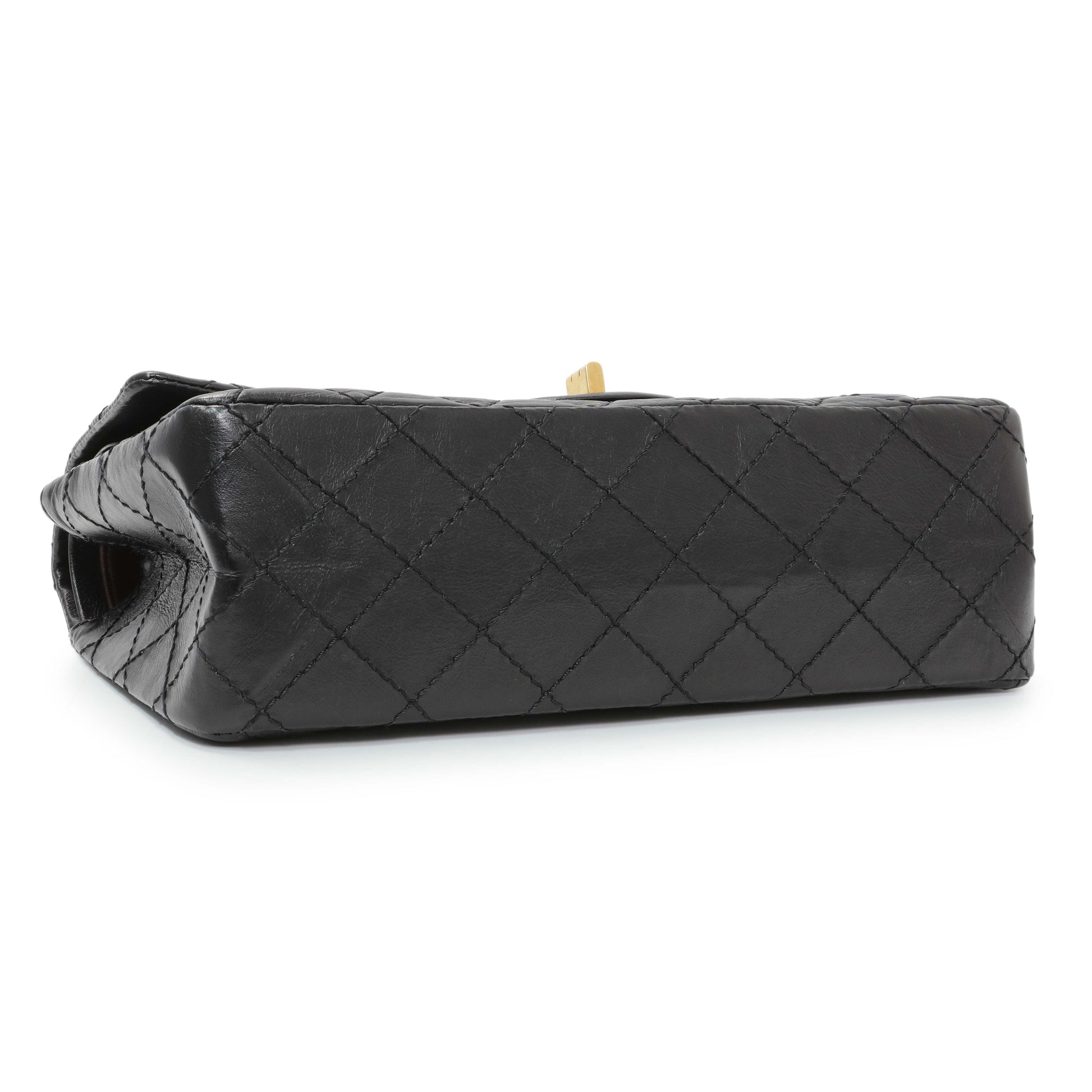 Exclusive Chanel Black Aged Calfskin Quilted 2.55 Reissue 225 Flap — Back View
