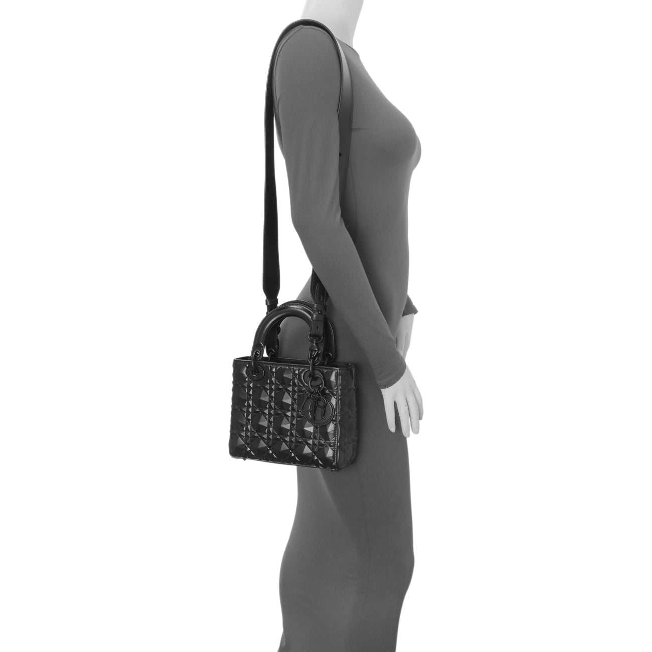 Exclusive Christian Dior Black Diamond Cannage Lady Dior Small — Alternate View 7