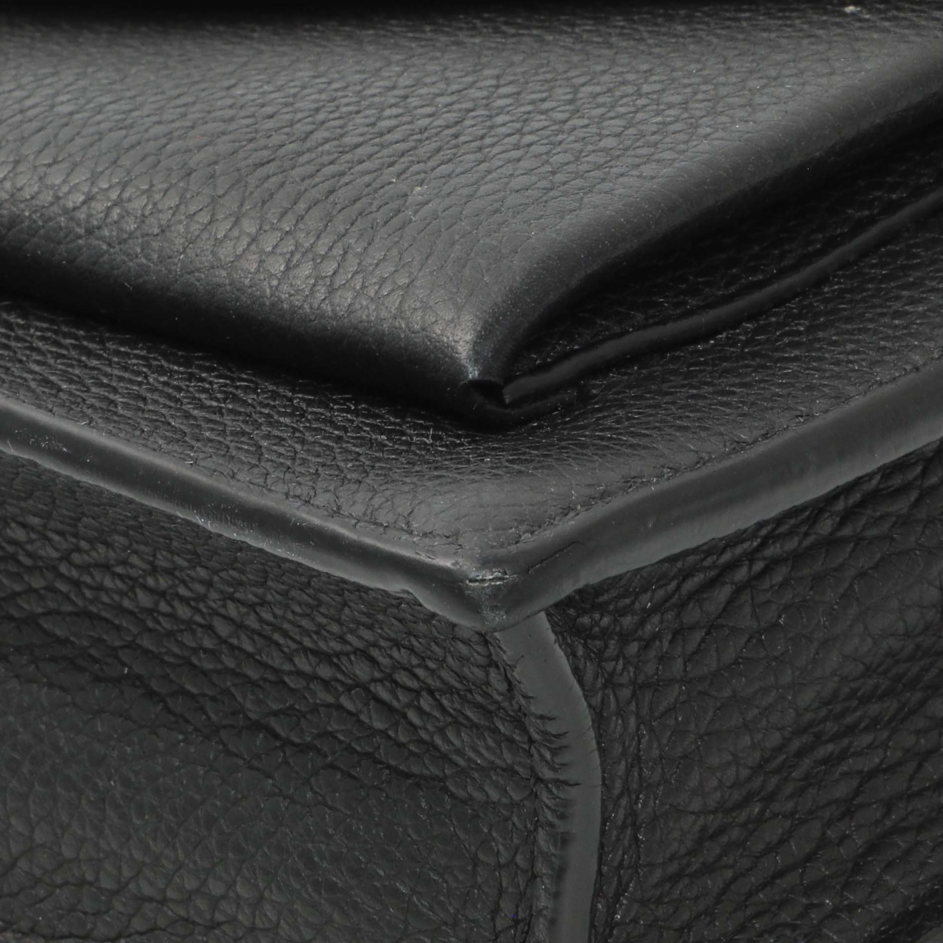 Exclusive Louis Vuitton Black Calfskin Mylockme Chain Pochette — Detail View