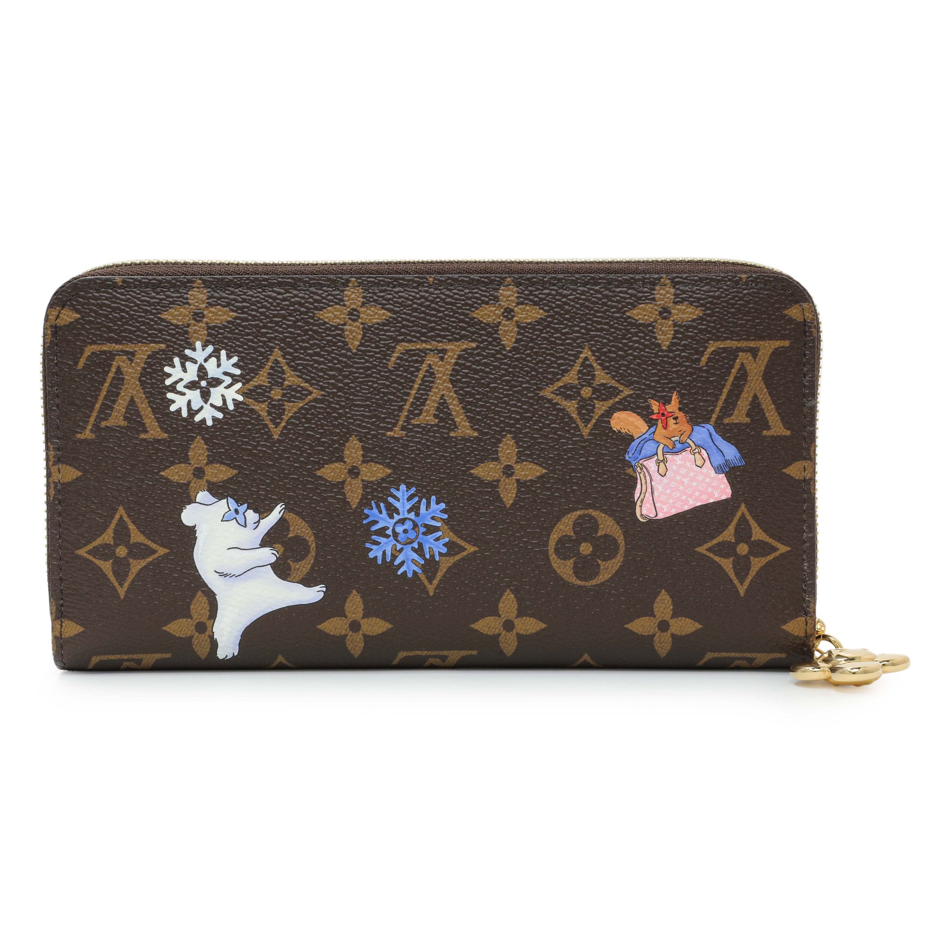 Exclusive Louis Vuitton Monogram Christmas Animation Zippy Wallet — Side View