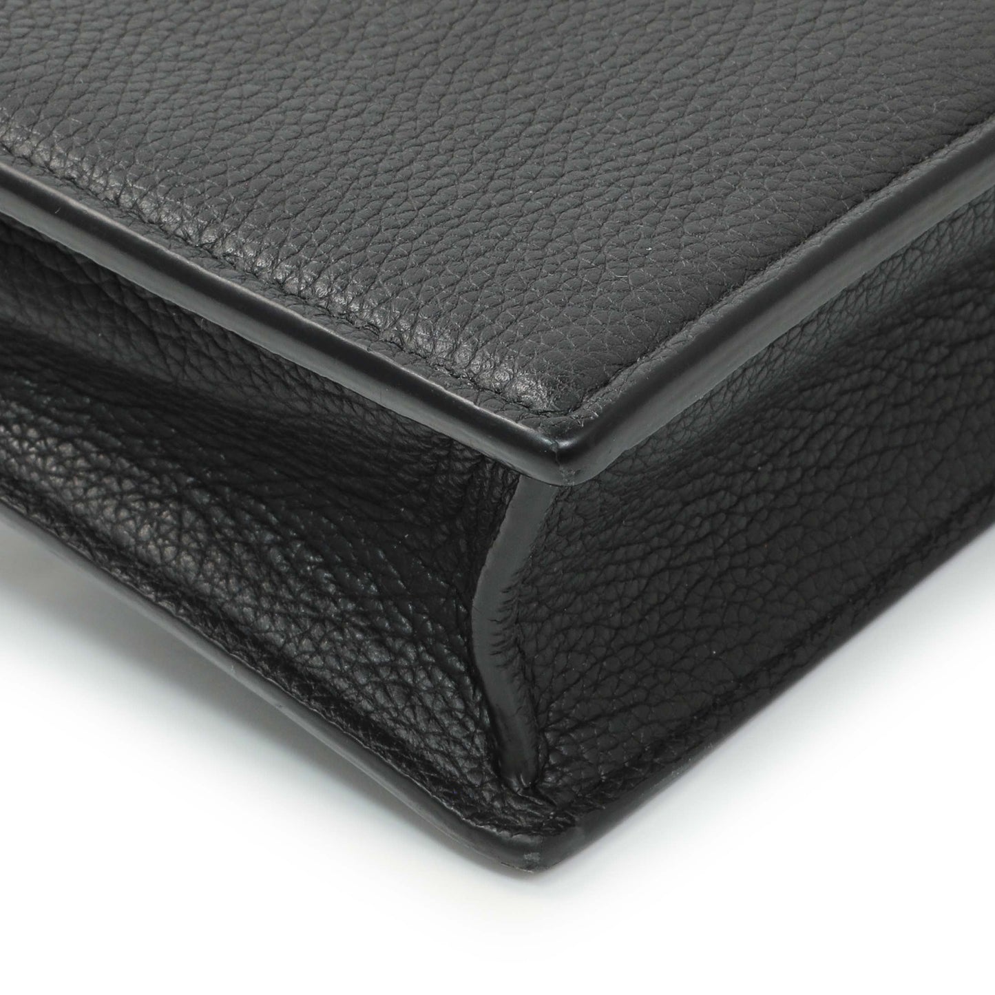 Exclusive Louis Vuitton Black Calfskin Mylockme Chain Pochette — Lifestyle View