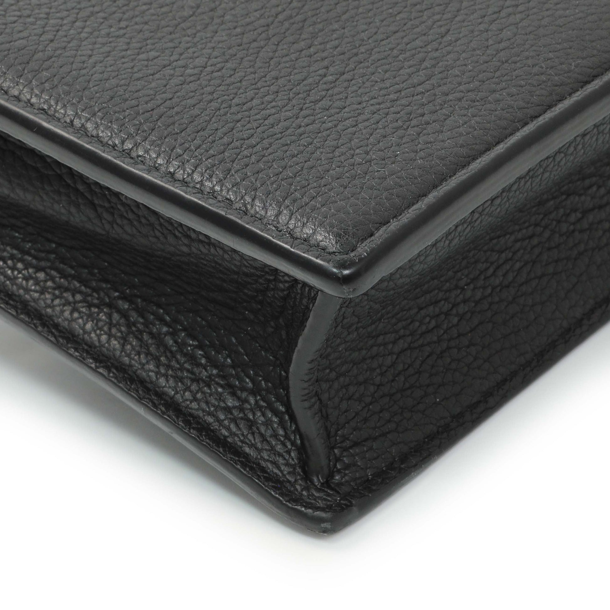 Exclusive Louis Vuitton Black Calfskin Mylockme Chain Pochette — Lifestyle View