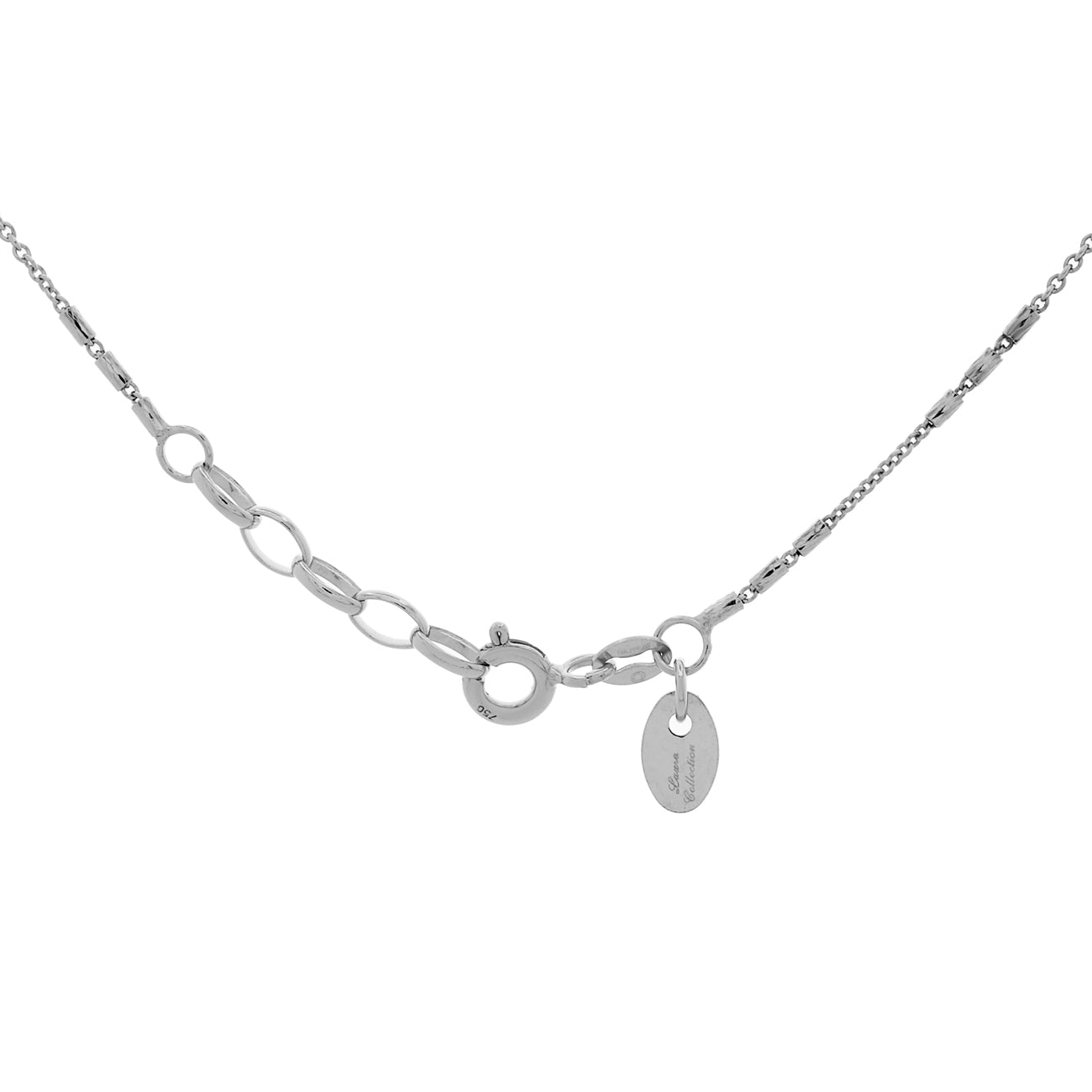 Exclusive 18K White Gold Diamond Cut Lariat Necklace — Side View