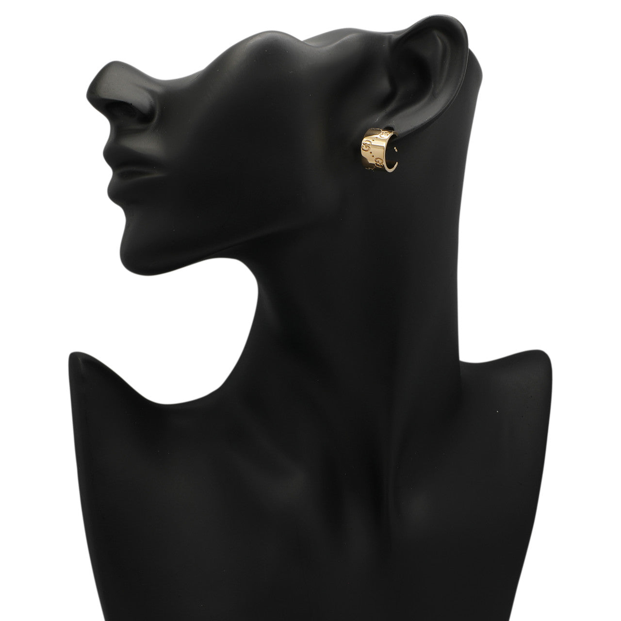 Exclusive Gucci 18K Yellow Gold Icon Hoop Earrings — Side View