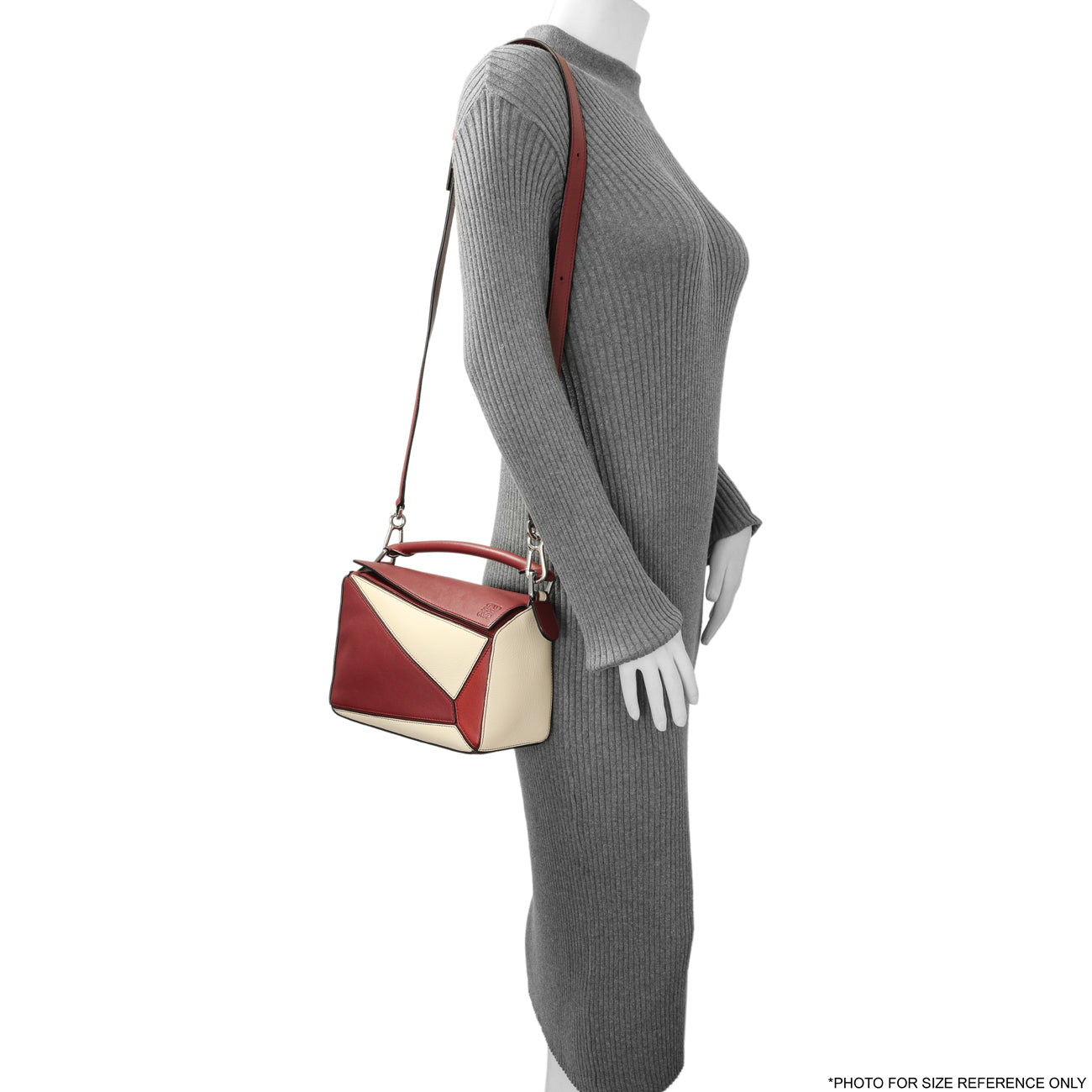 Exclusive Loewe Burgundy Calfskin Small Puzzle Bag — Alternate View 11