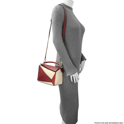 Exclusive Loewe Burgundy Calfskin Small Puzzle Bag — Alternate View 11