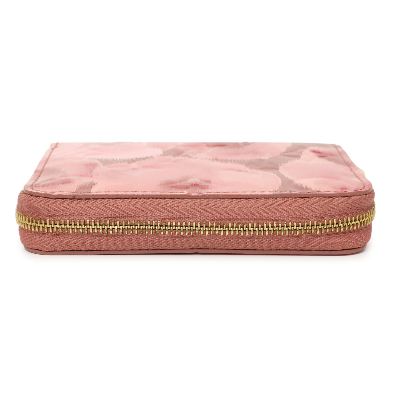 Exclusive Louis Vuitton Rose Velours Vernis Ikat Zippy Coin Purse — Top View