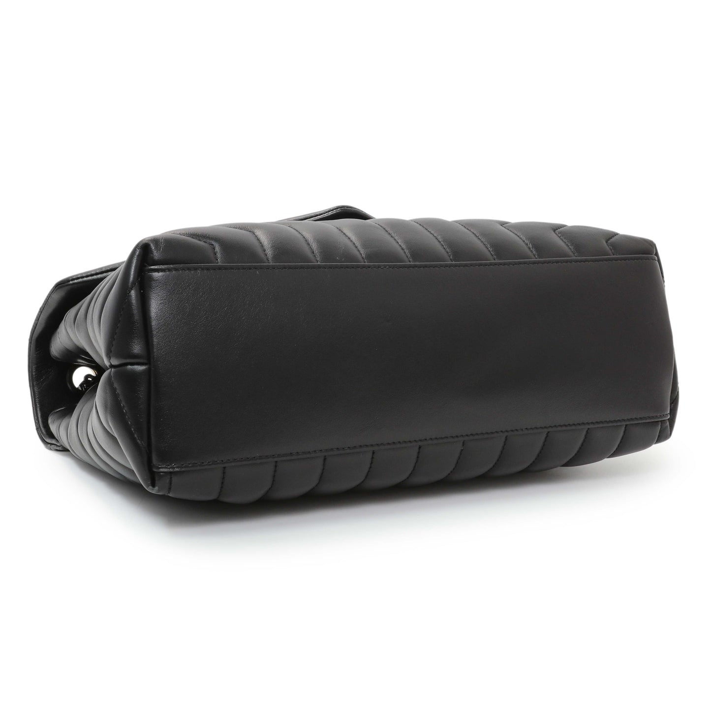 Exclusive Saint Laurent Black Calfskin Medium Loulou — Back View