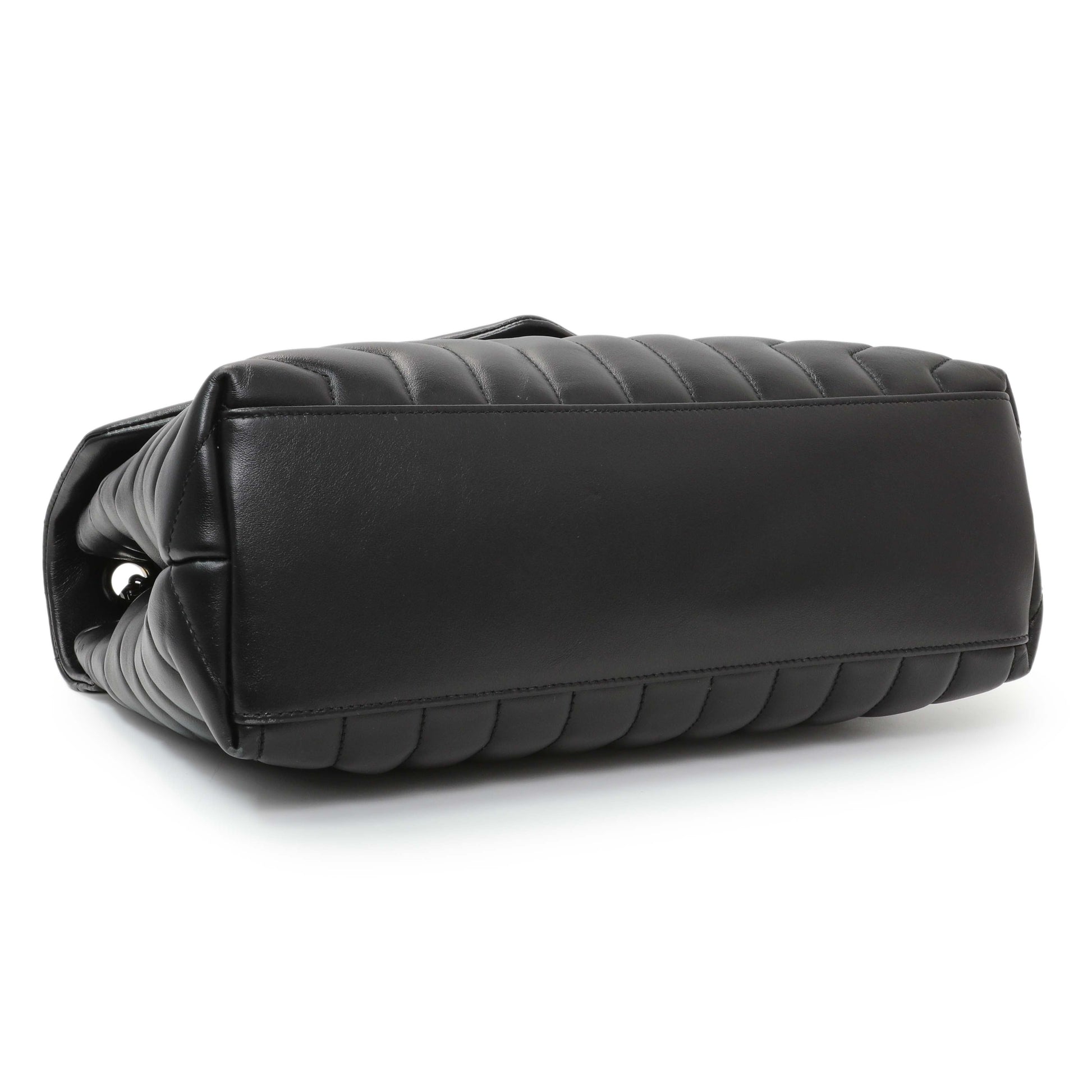 Exclusive Saint Laurent Black Calfskin Medium Loulou — Back View