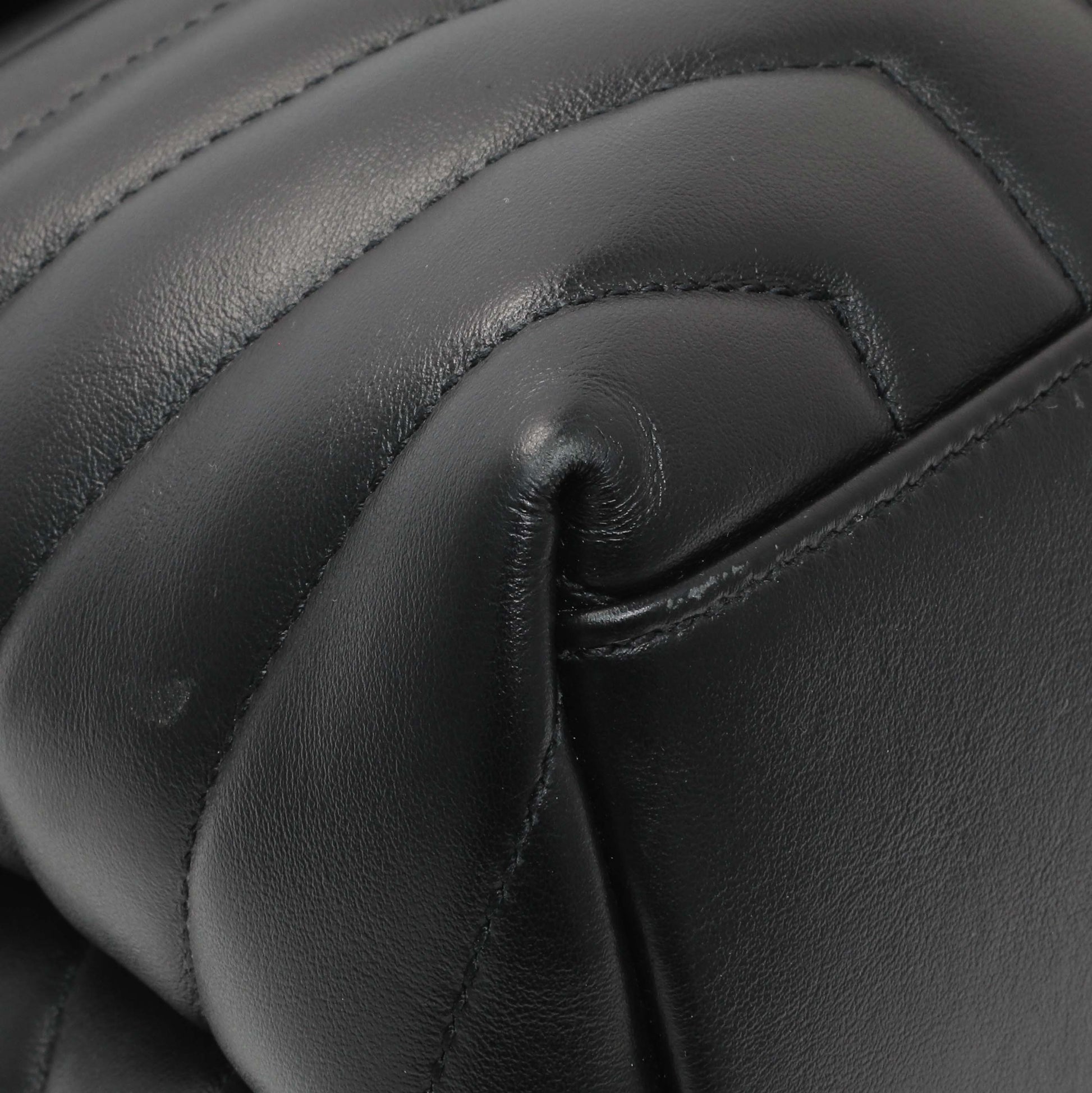 Exclusive Saint Laurent Black Calfskin Medium Loulou — Top View