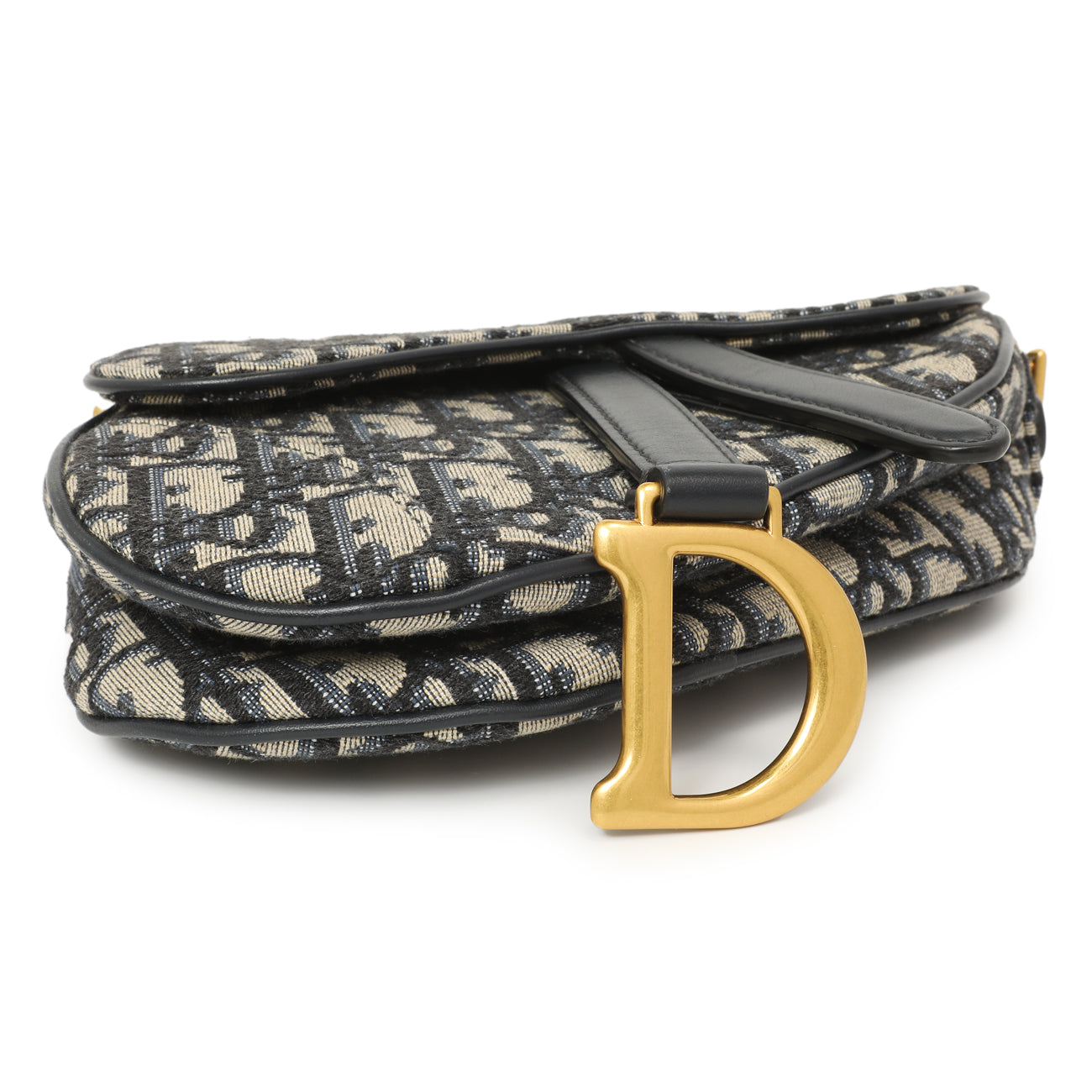 Exclusive Christian Dior Oblique Mini Saddle Bag — Back View