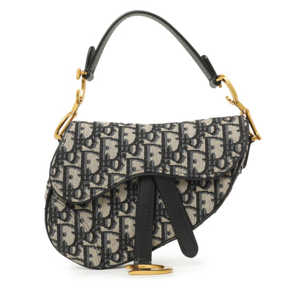 Exclusive Christian Dior Oblique Mini Saddle Bag — Front View