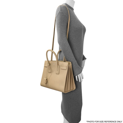 Exclusive Saint Laurent Beige Grained Calfskin Small Sac De Jour — Alternate View 9