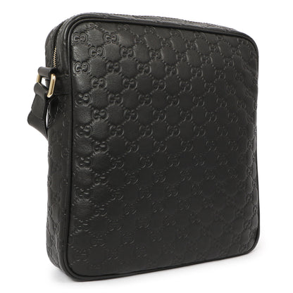 Exclusive Gucci Black Guccissima Messenger Bag — Side View