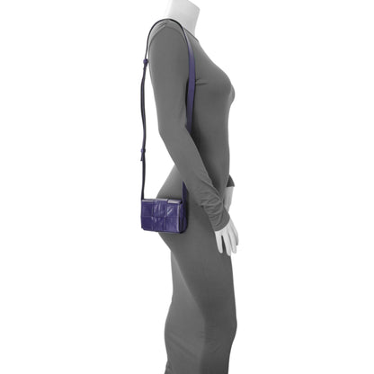 Exclusive Bottega Veneta Purple Paper Calfskin Maxi Intreccio Extra Mini Cassette Crossbody Bag — Alternate View 8