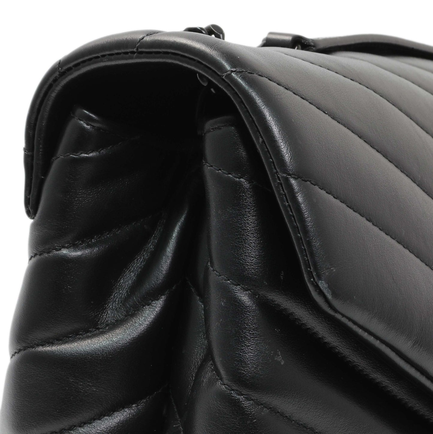 Exclusive Saint Laurent Black Calfskin Medium Loulou — Alternate View 12