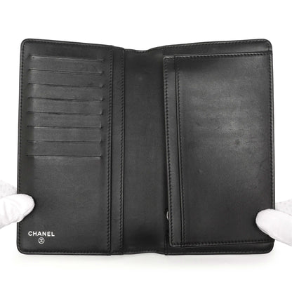 Exclusive Chanel Black Quilted Patent Yen Wallet — Detail View