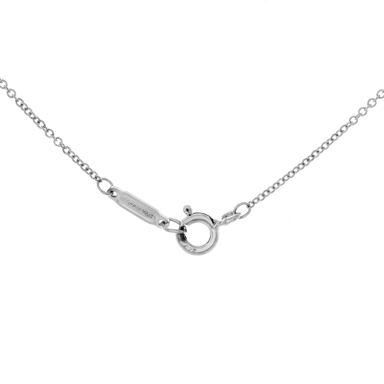 Exclusive Tiffany & Co. Sterling Silver Atlas Lariat Pendant Necklace — Side View