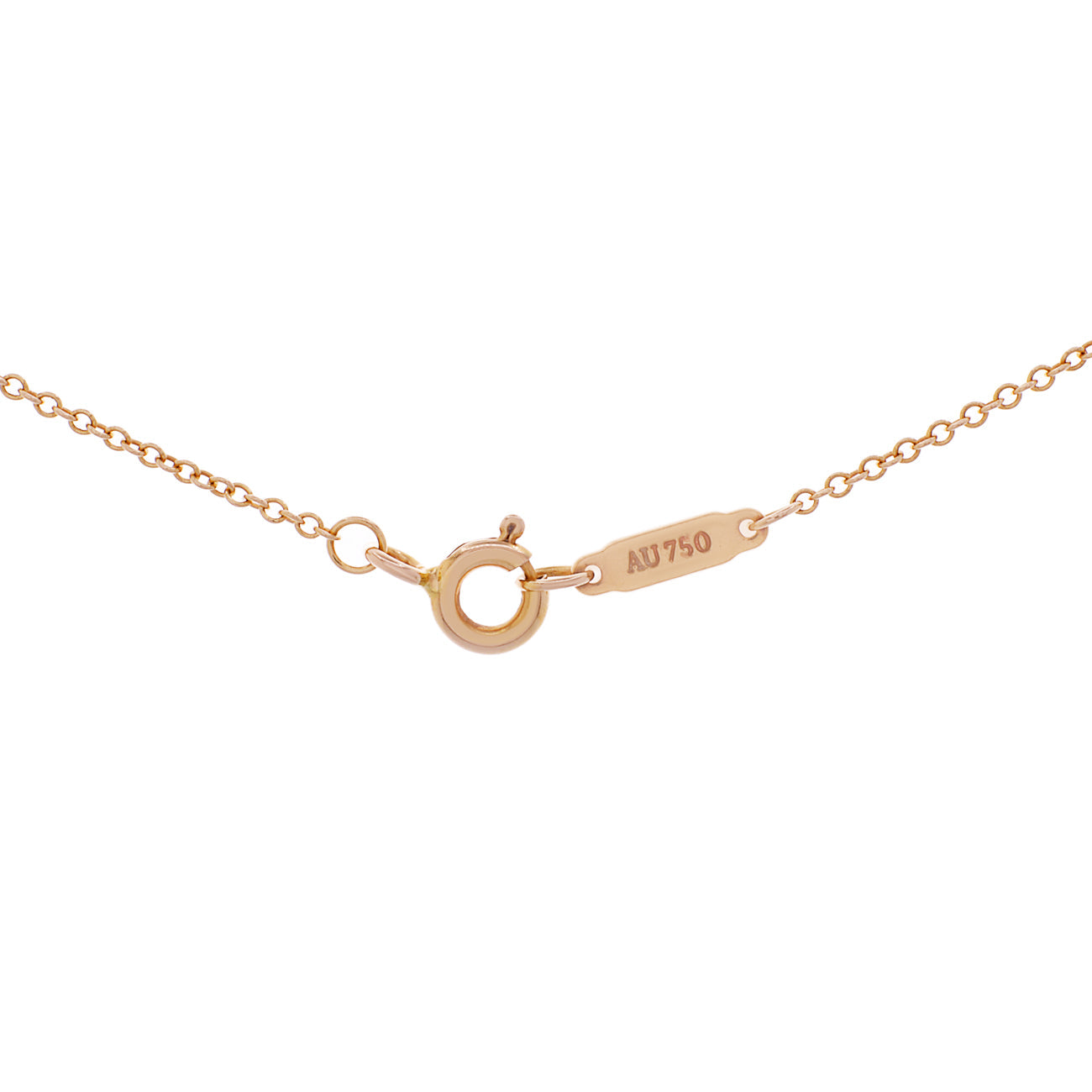 Exclusive Tiffany & Co. 18K Rose Gold Diamond Horseshoe Pendant Necklace — Top View