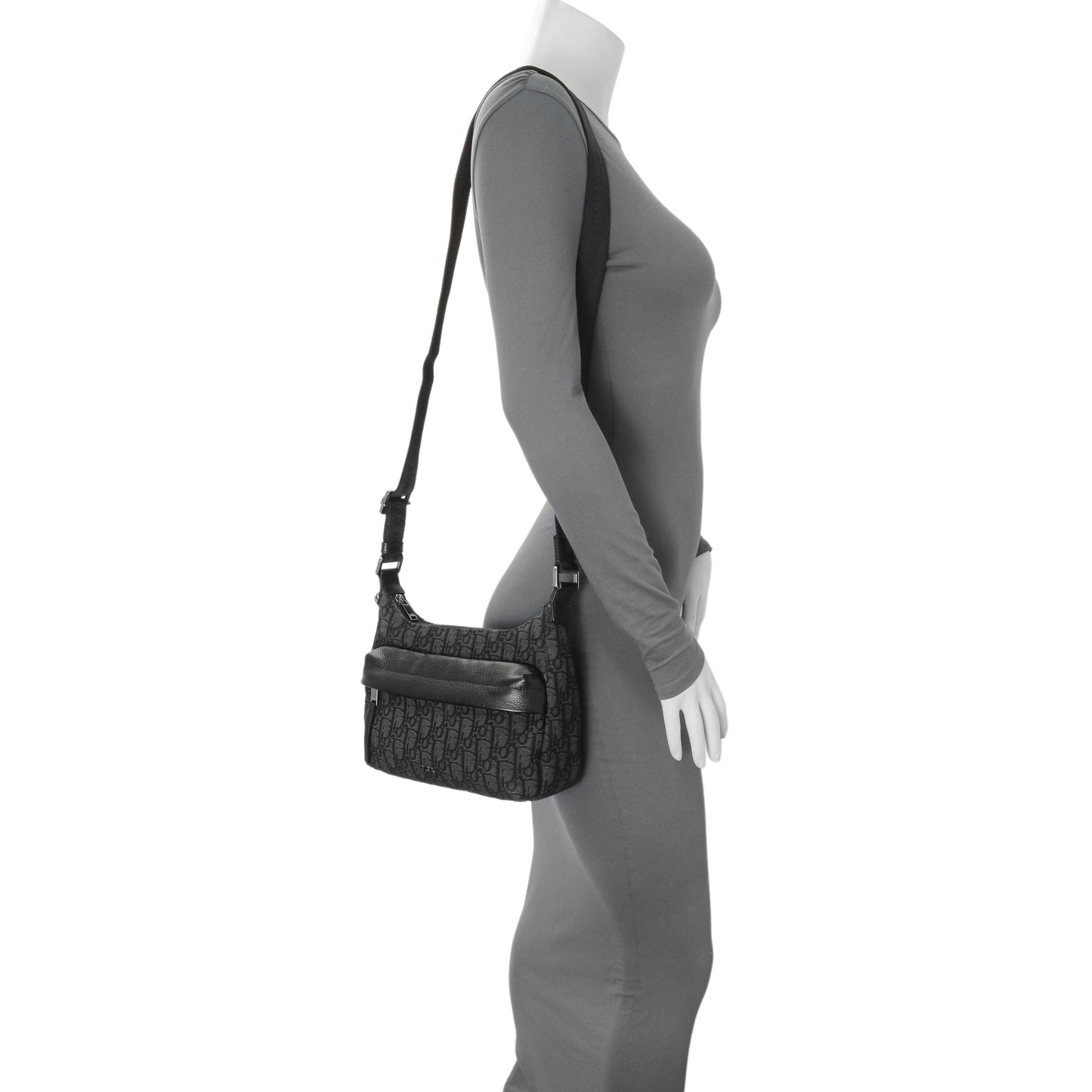 Exclusive Christian Dior Black Small Rider Soft Hobo Bag — Alternate View 7