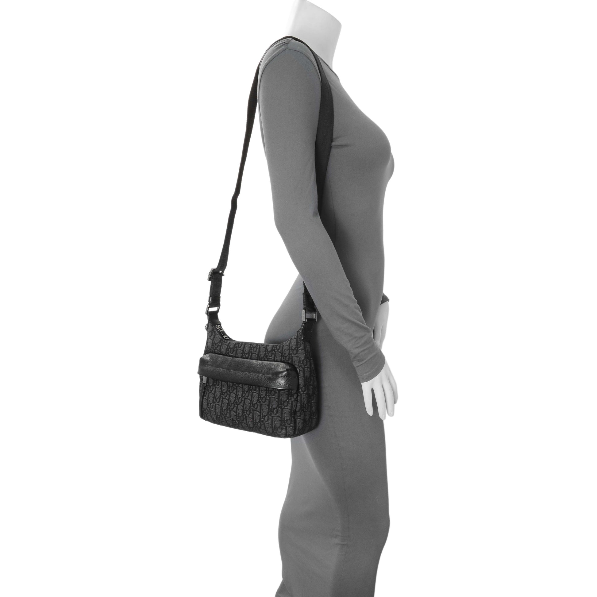 Exclusive Christian Dior Black Small Rider Soft Hobo Bag — Alternate View 7