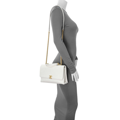 Exclusive Chanel White Quilted Caviar Chic Affinity Flap — Alternate View 12