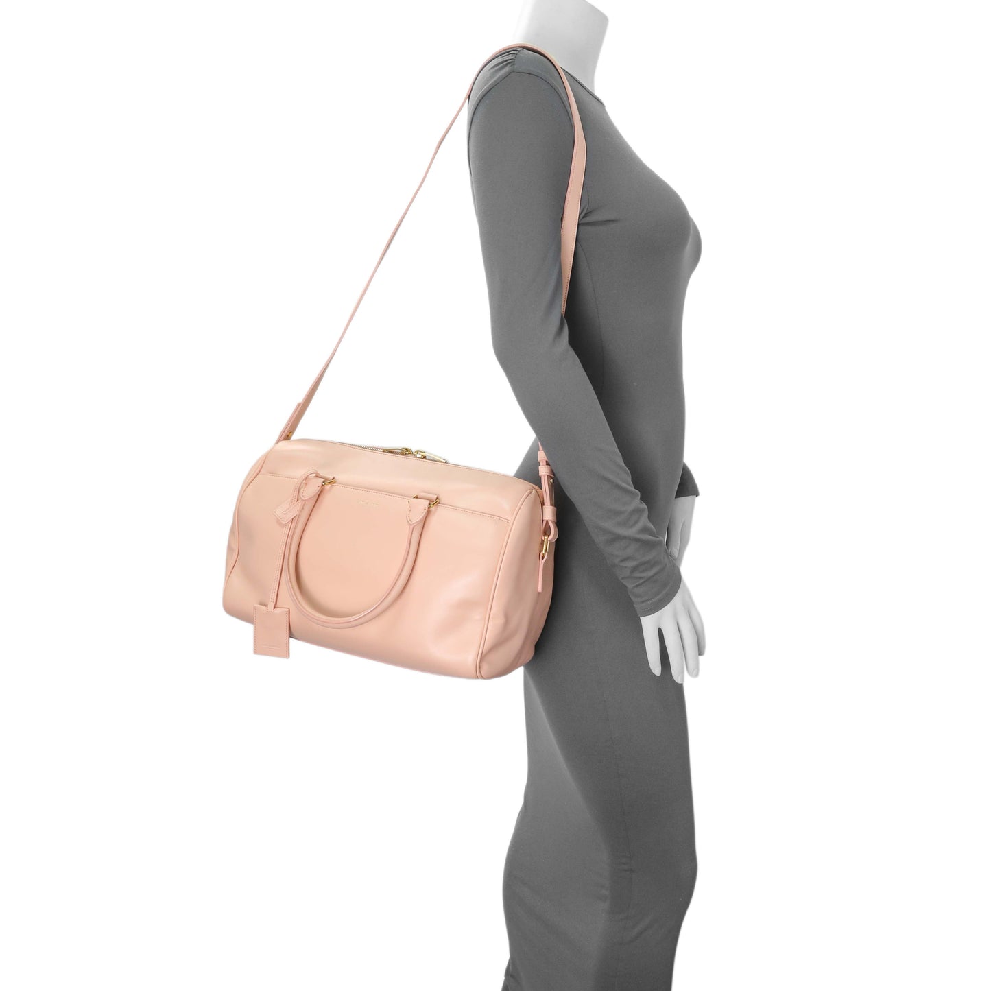 Exclusive Saint Laurent Peach Calfskin Classic Baby Duffle — Alternate View 12