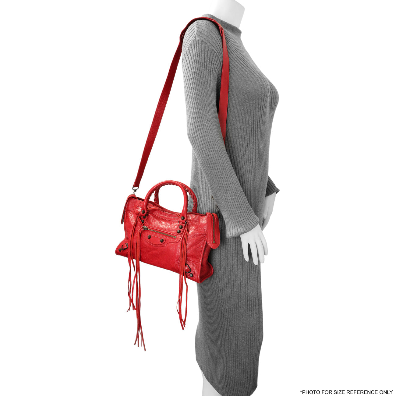 Exclusive Balenciaga Red Agneau Classic Hardware S City — Alternate View 11