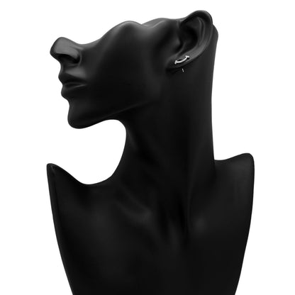 Exclusive Tiffany & Co. 18K White Gold Diamond T Smile Earrings — Back View