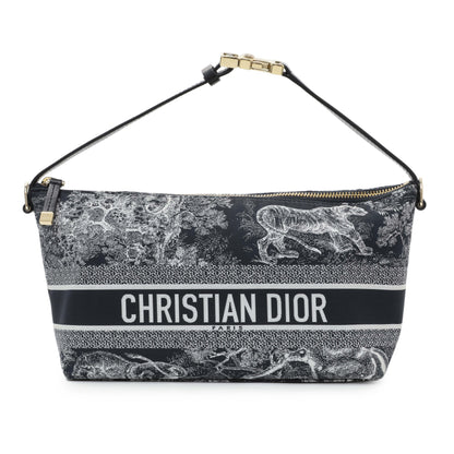 Exclusive Christian Dior Blue Technical Fabric Toile De Jouy Nomad Pouch — Front View