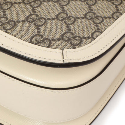 Exclusive Gucci GG Supreme Monogram Horsebit 1955 Shoulder Bag — Detail View