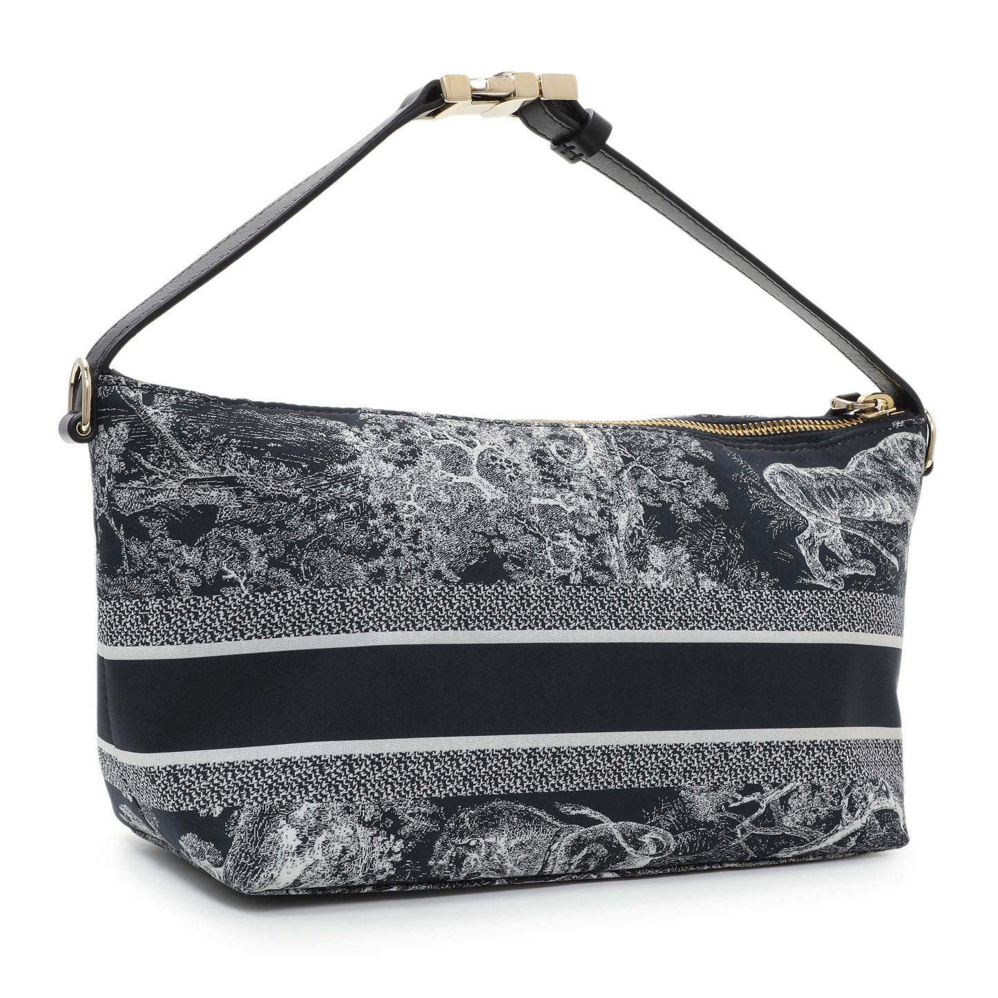 Exclusive Christian Dior Blue Technical Fabric Toile De Jouy Nomad Pouch — Side View
