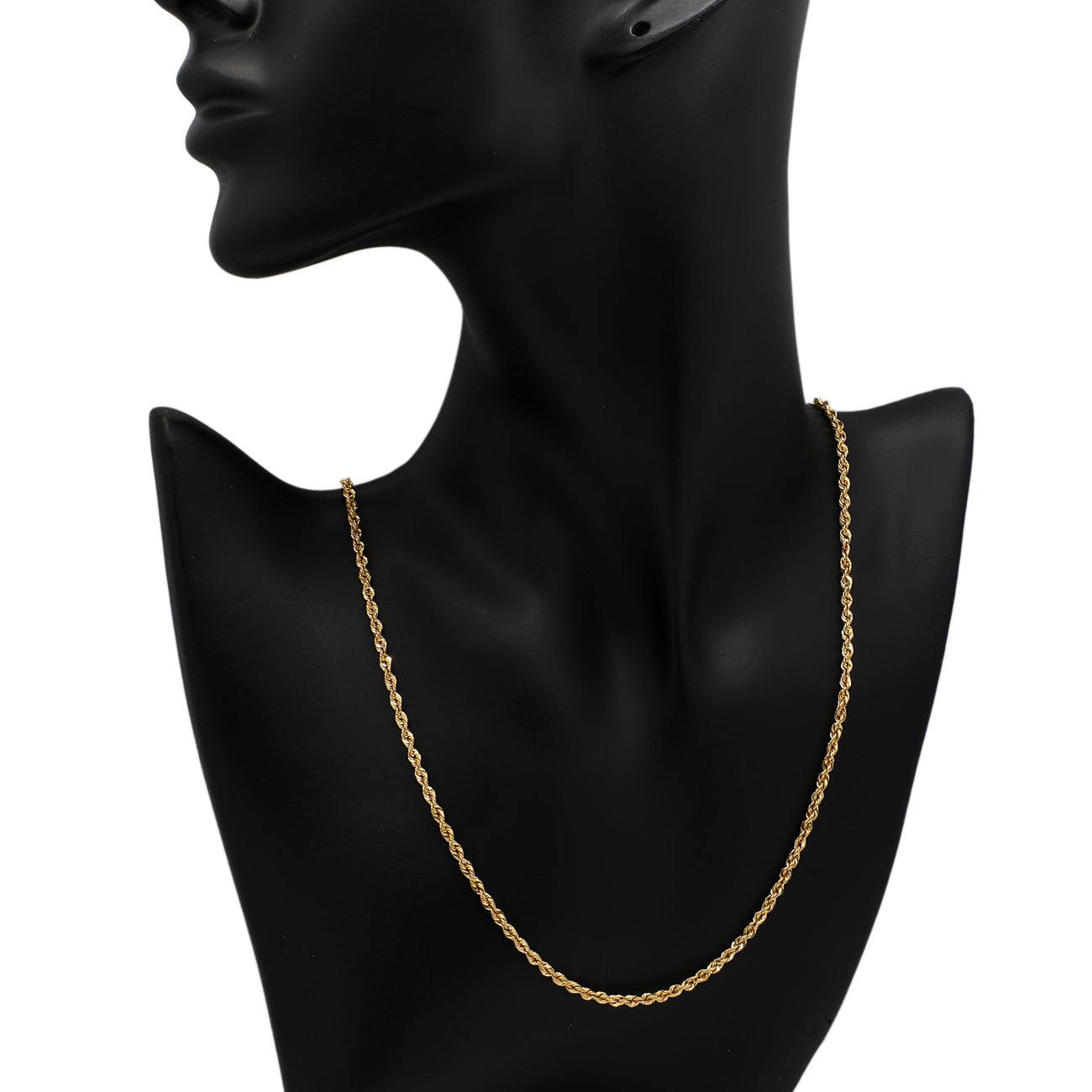 Exclusive 18K Yellow Gold Rope Chain — Back View