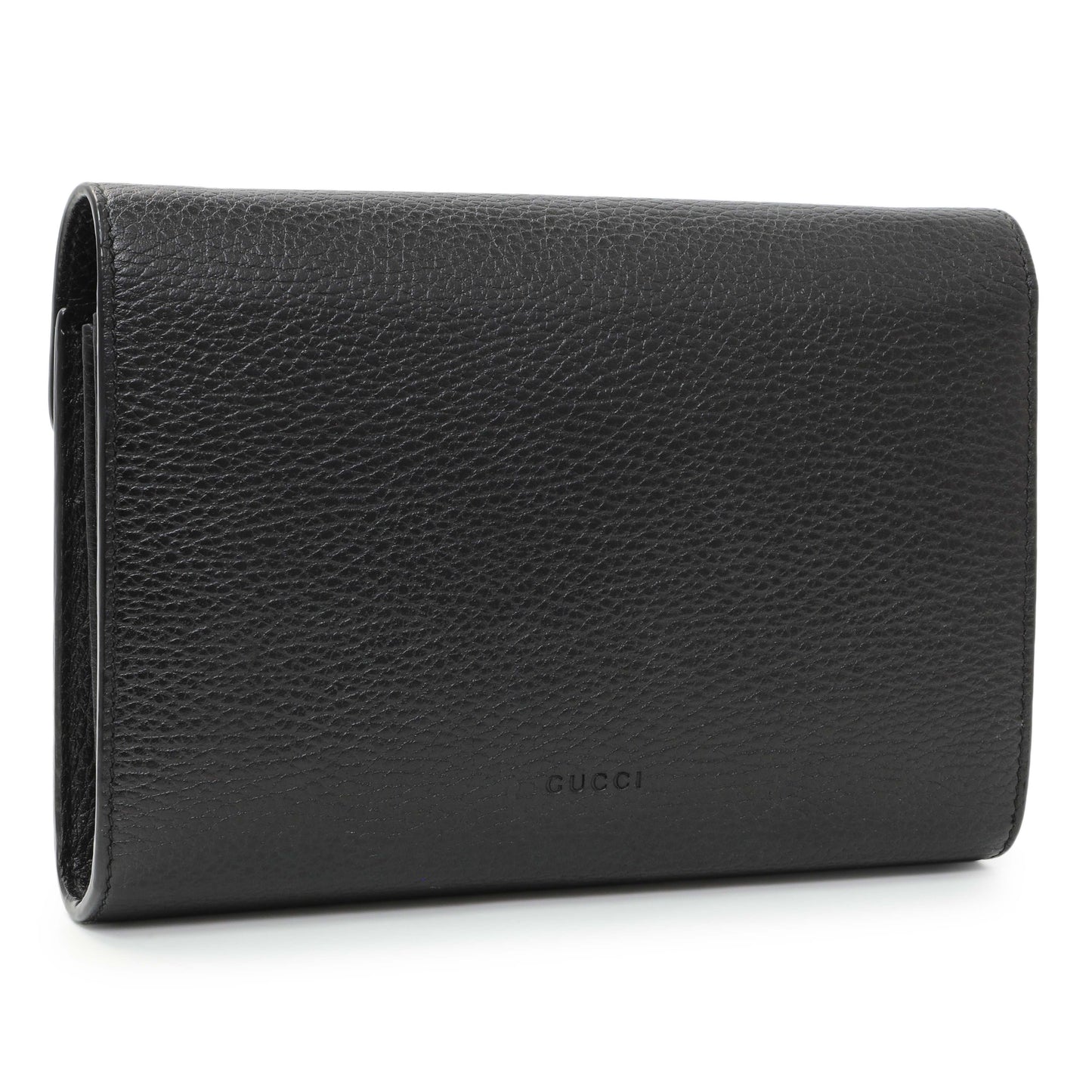 Exclusive Gucci Black Calfskin Mini Dionysus Wallet on Chain — Side View