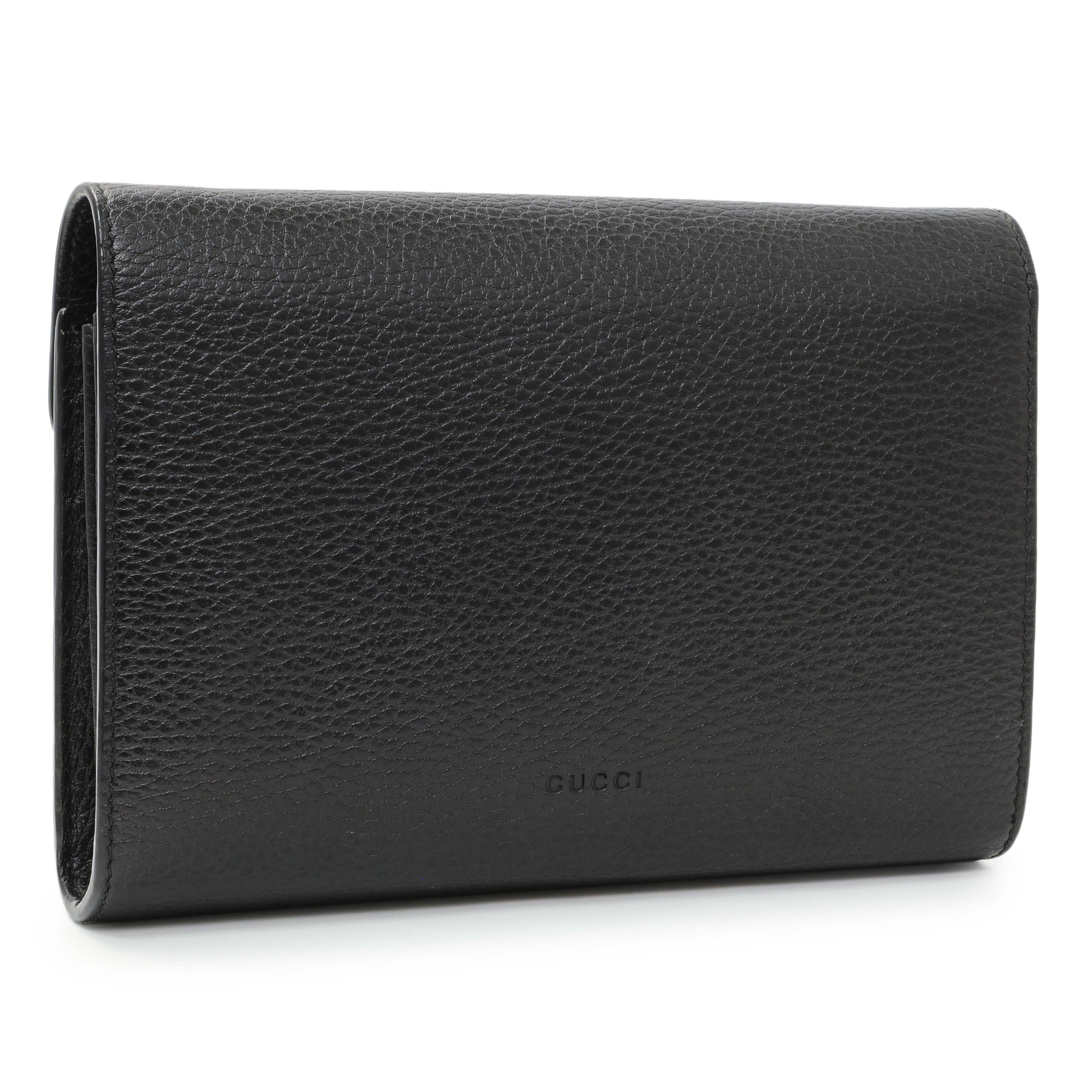 Exclusive Gucci Black Calfskin Mini Dionysus Wallet on Chain — Side View