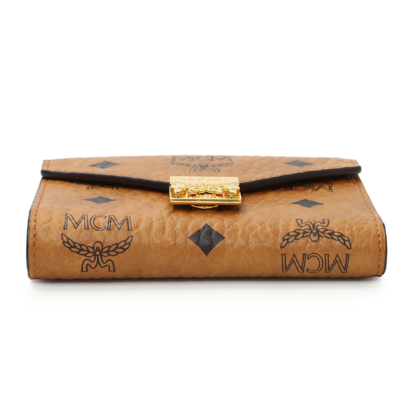 Exclusive MCM Cognac Visetos Tracy Wallet — Back View